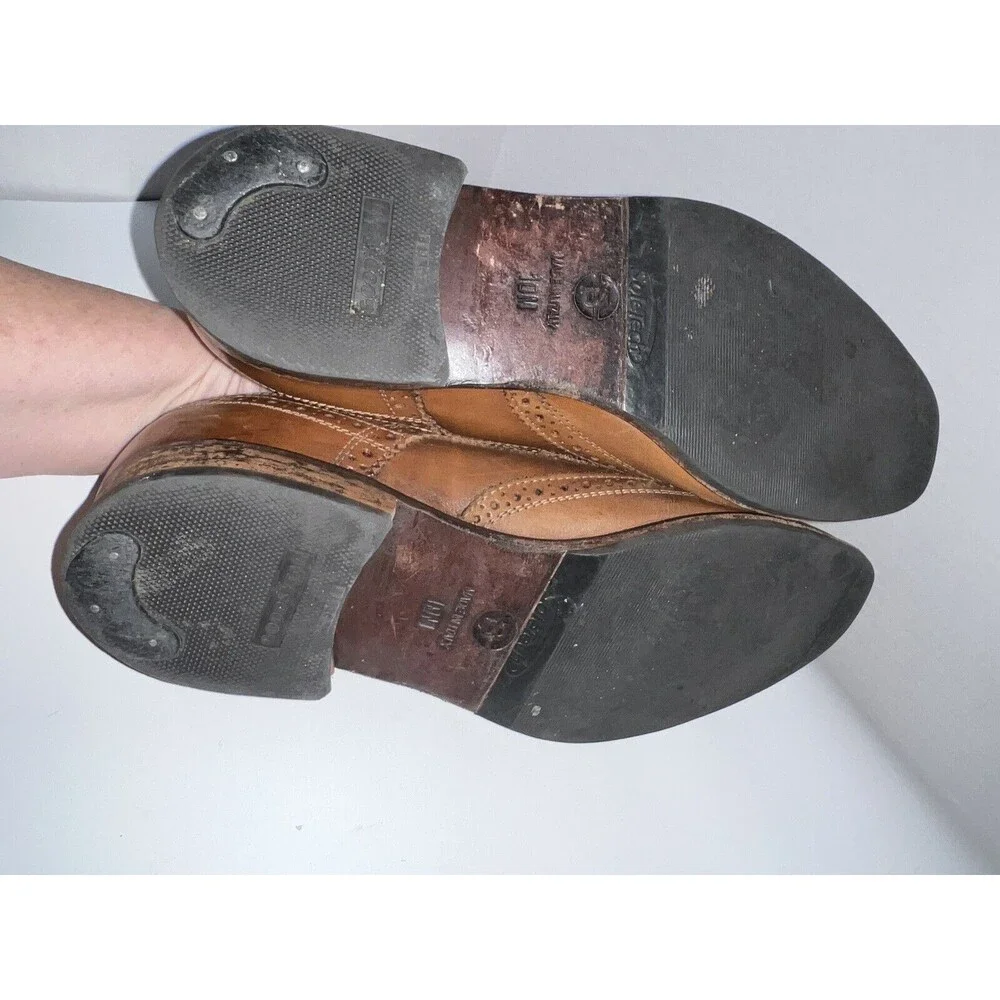 Broletto Bartolomeo Mens Wingtip Oxford Brown Dress Shoes Sz 10 Italian Preppy